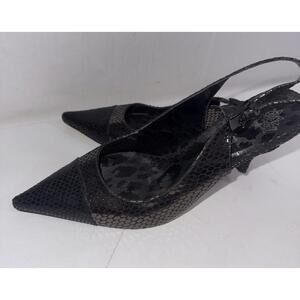 J. RENEE Casual Dress Black Point Heels Slingback Classy Timeless Shoes Size 8.5